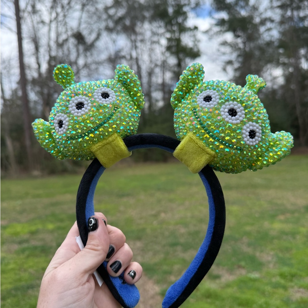 Bedazzled Disney Toy Story alien headband plush set